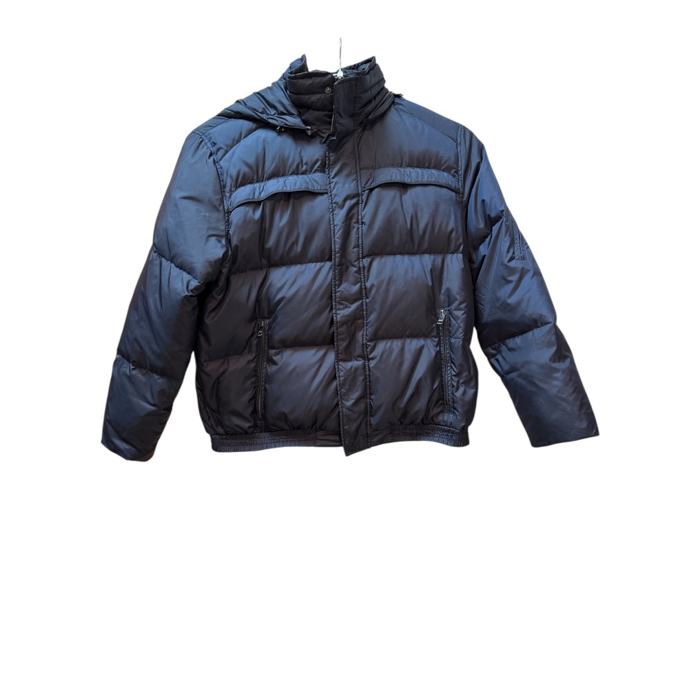 Marc New York Andrew Marc Indigo Blue Down Puffer Jacket Mens XL MM4UD145 Hooded